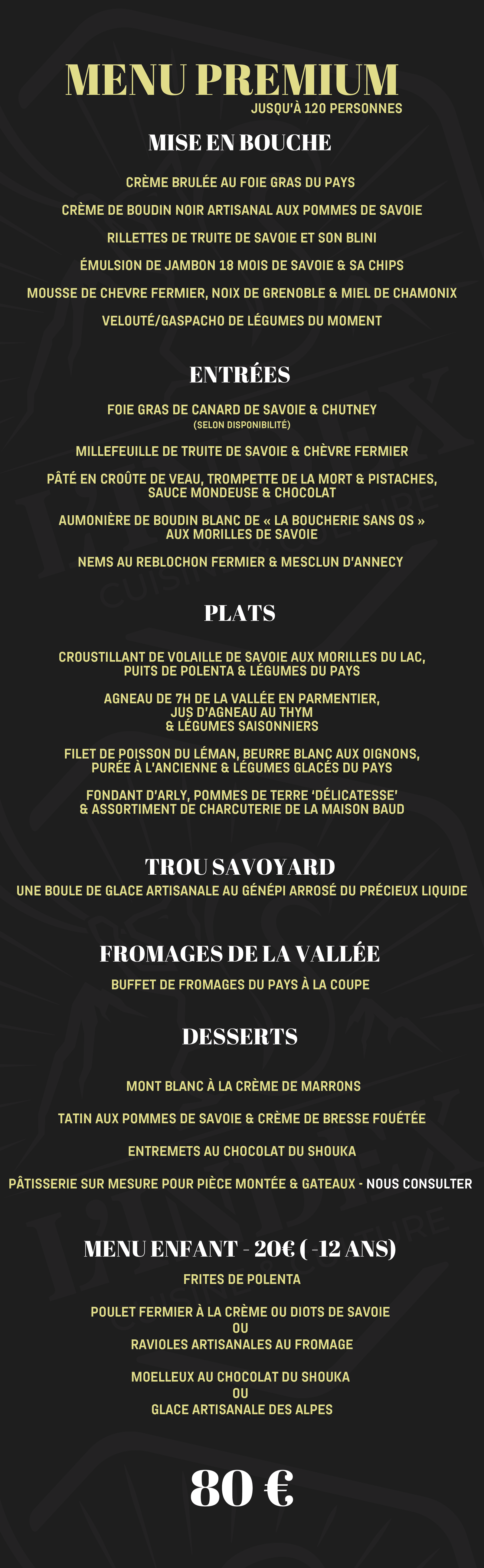 Menu sur mesure, pour toutes vos plus belles occasions